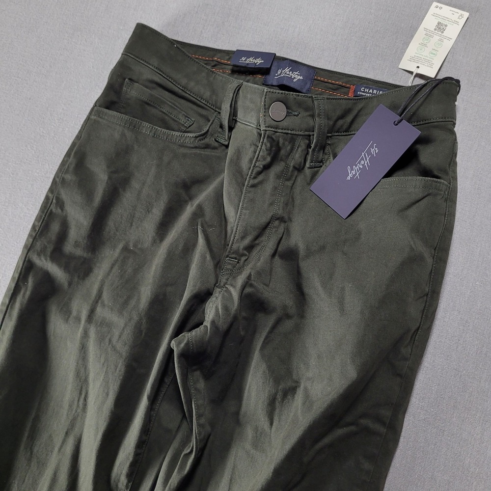 34 Heritage‎ Pants Size 31x34 US Classic Fit Charisma Dark Green Twill